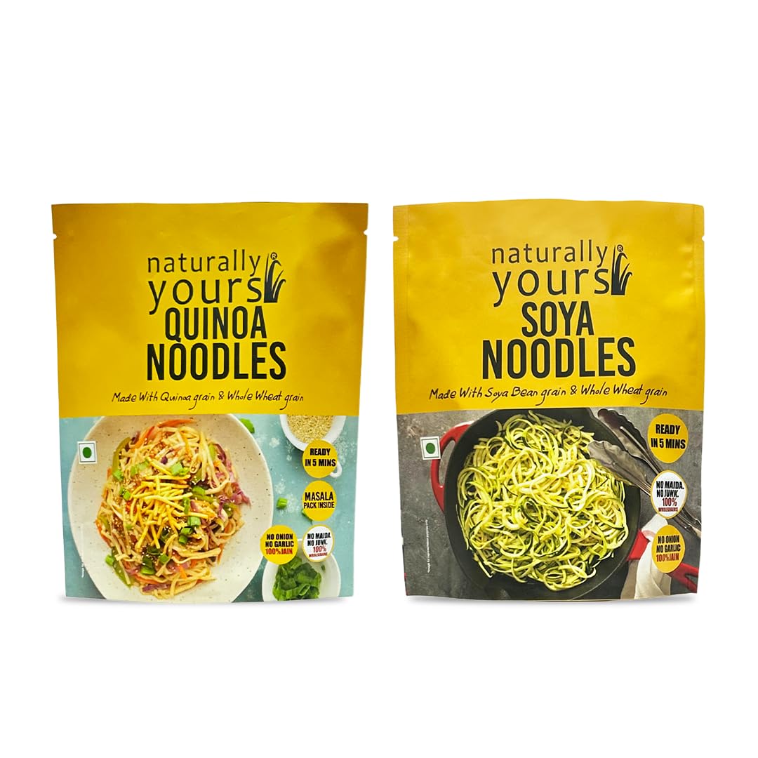 Naturally Yours Quinoa Noodles & Soya Noodles Combo | High Protein, Vegan, No Maida | No Onion No Garlic | 100% Jain Friendly Noodles | Non-Fried, Preservative-Free | Healthy Kids & Family Meal Option-image-3
