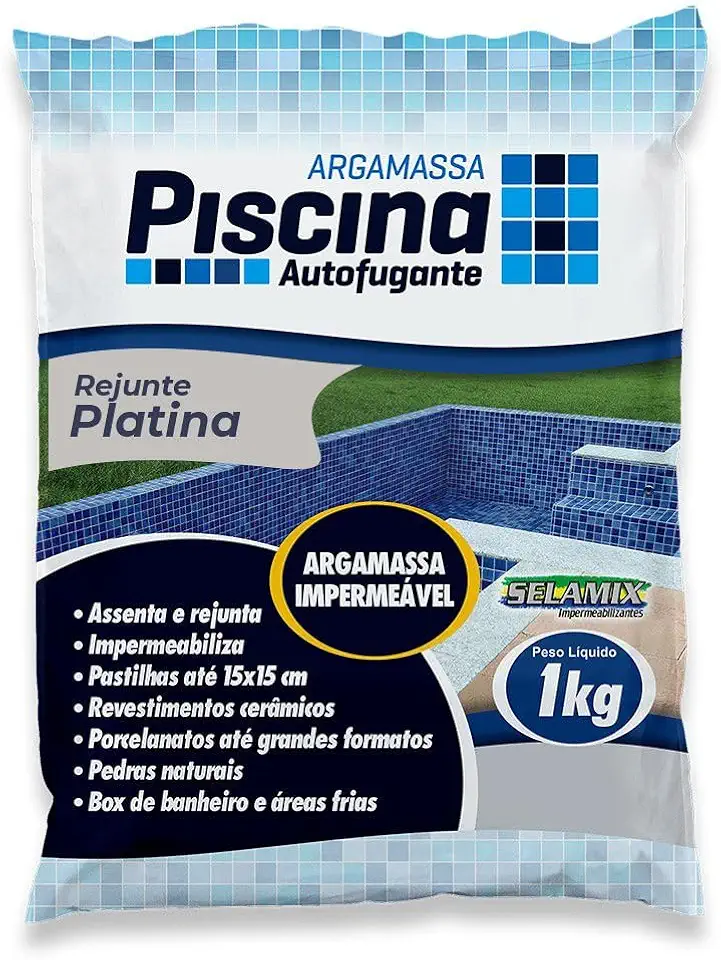 Rejunte Piscina Impermeável Cor Platina 1Kg