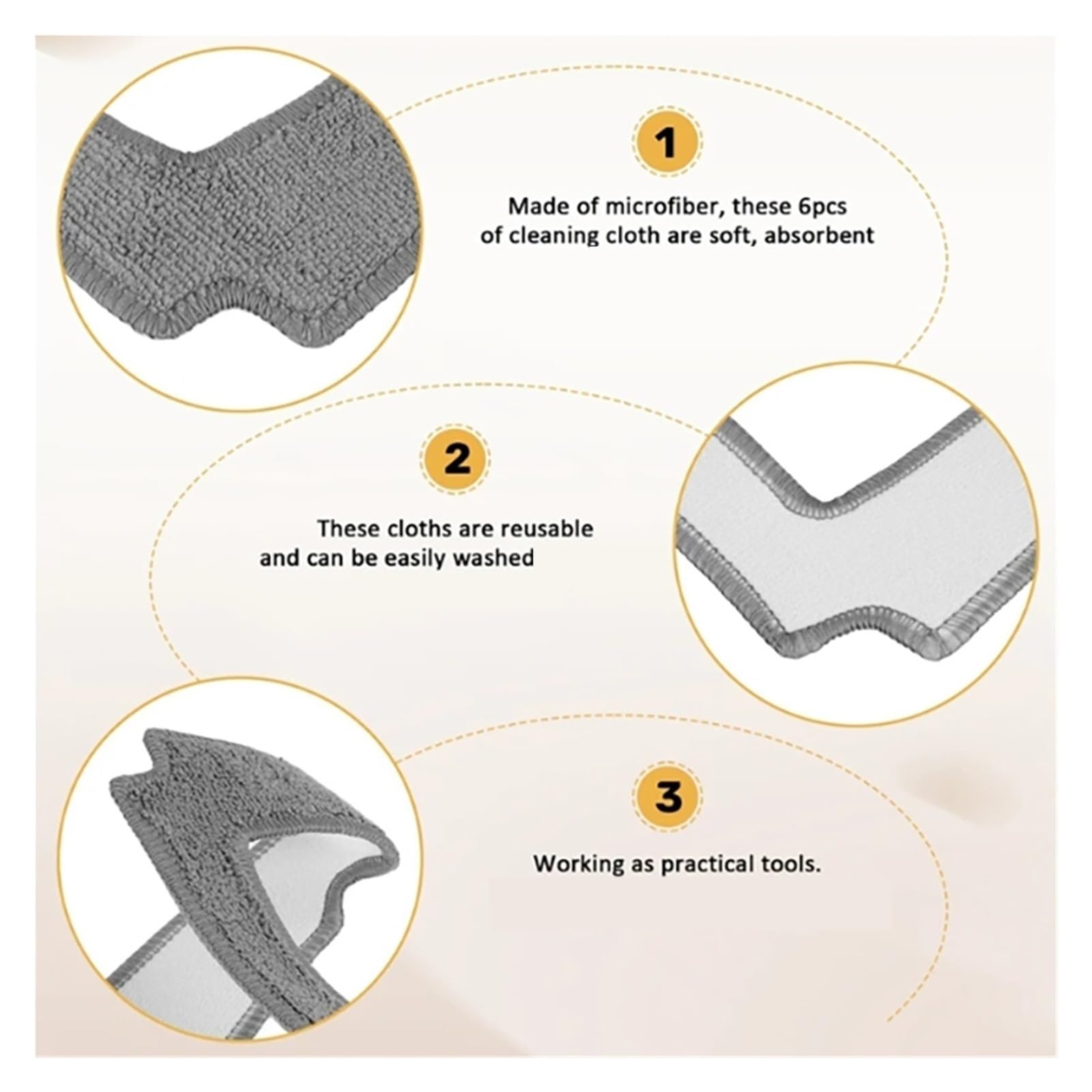 Panno for Pulizia Robot Lavavetri, Compatibile Con ABIR, WD8, Stracci Lavabili Riutilizzabili for Il Lavaggio Di Pezzi Di Ricambio In Vetro for Finestre, Panno Da 6 12 18 Pezzi(12pcs)