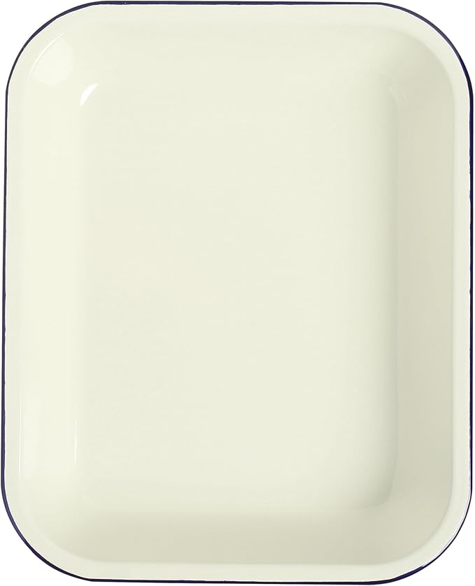 Wiltshire Enamel Baking Dish, 2.5 Litre Capacity, White/Blue Baking