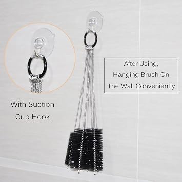 Eboot 10 Pcs 8.2 Inch Tube Cleaning Brushes Nylon Cleaner Brush Long Sink Drain Pipe Cleaning Brushes 10 Different Diameters for Bottle Straw Tumbler Home Sink Plumbing