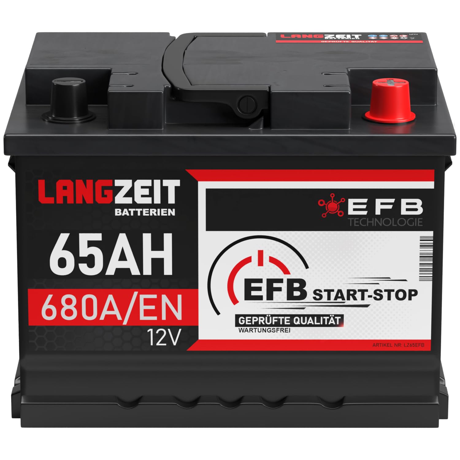 LANGZEIT batteria auto EFB 65Ah 12V start-stop AFB ECM sostituito 60Ah 55Ah