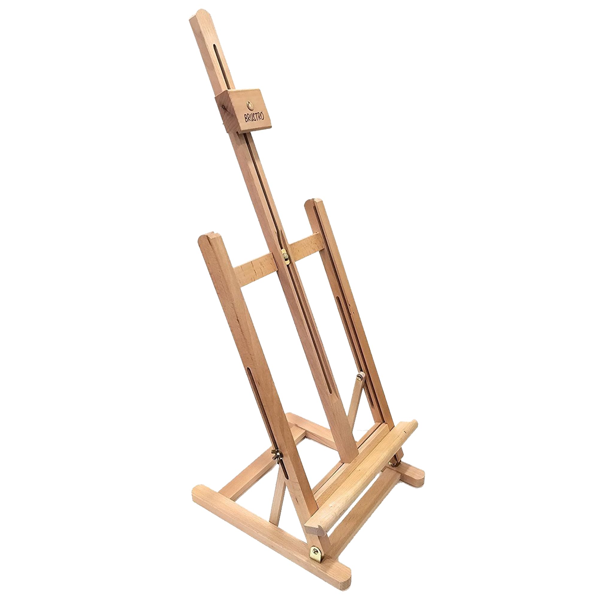 Brustro Artists Tabletop H-Frame Wooden Easel - 30 inches Holds Canvas up to 63 cm(24"). Canvas Holder for Acrylic and Oil Painting. Indoor and Outdoor Small Art Easel. Made of Beechwood.