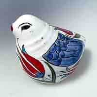 トルコ雑貨　カラフルな陶器製鳥の置物2点 トルコ雑貨 カラフルな陶器製鳥の置物2点