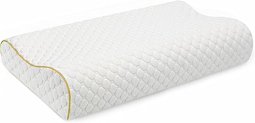 Almohada ortopédica de espuma de memoria para dormir, almohada de contorno de cama de cuello, tamaño Queen, firme, dorado VH16479