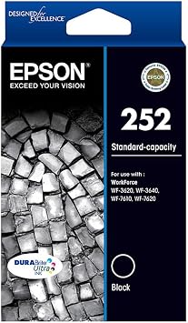 Epson C13T252192 Black Ink Cartridges Original, Pigment Ink, Black, Epson, WorkForce WF-7620, WorkForce WF-7610, WorkForce WF-3640, WorkForce WF-3620, Standard Performance