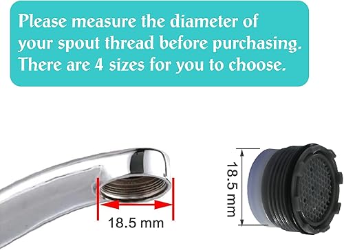 Miniatura 4 de iFealClear Aireadores de fregadero de grifo de 12 piezas con 4 herramientas de extracción de llave, juego de restrictor de flujo de ahorro de agua,