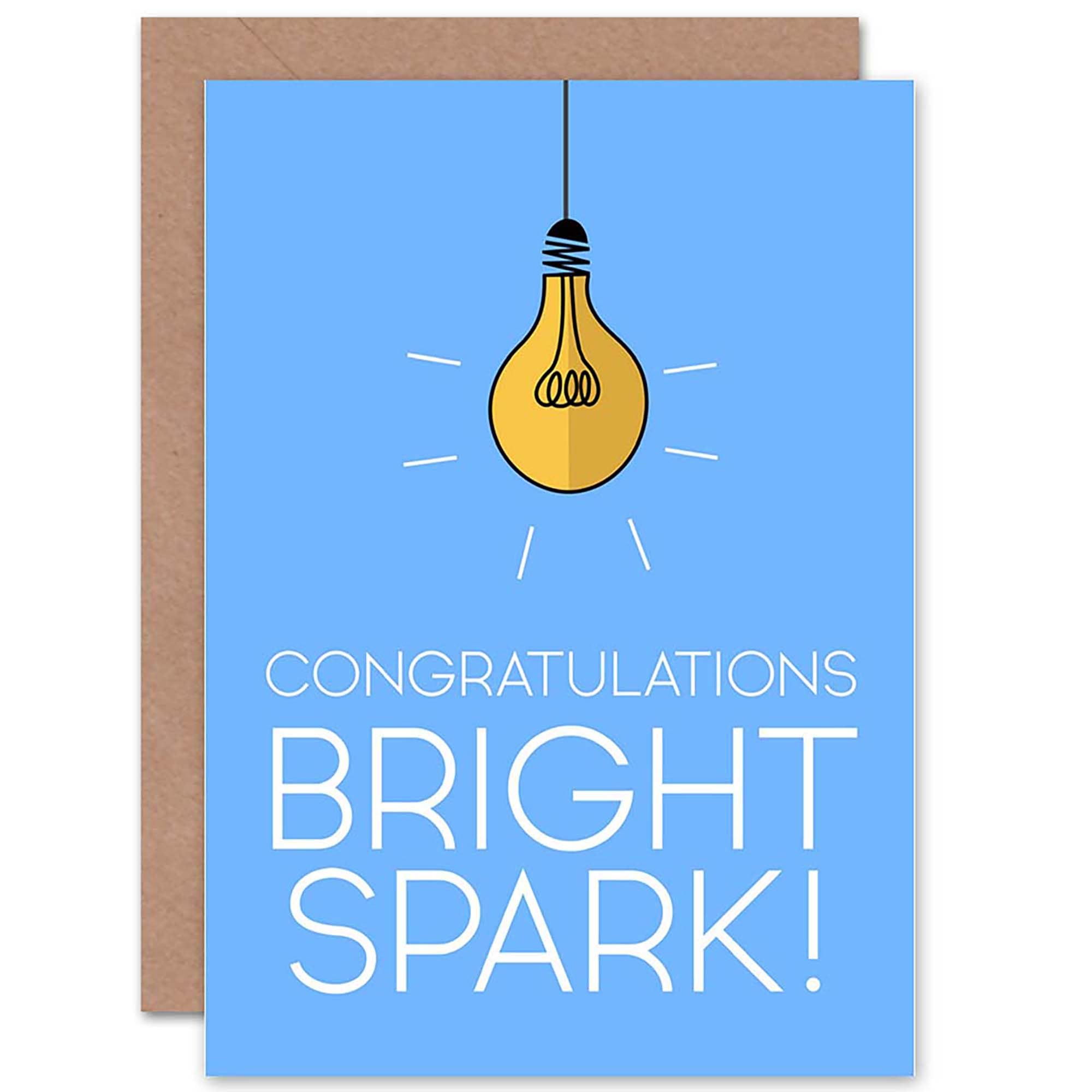 Wee Blue Coo Congratulations Bright Spark Blank Greeting Card