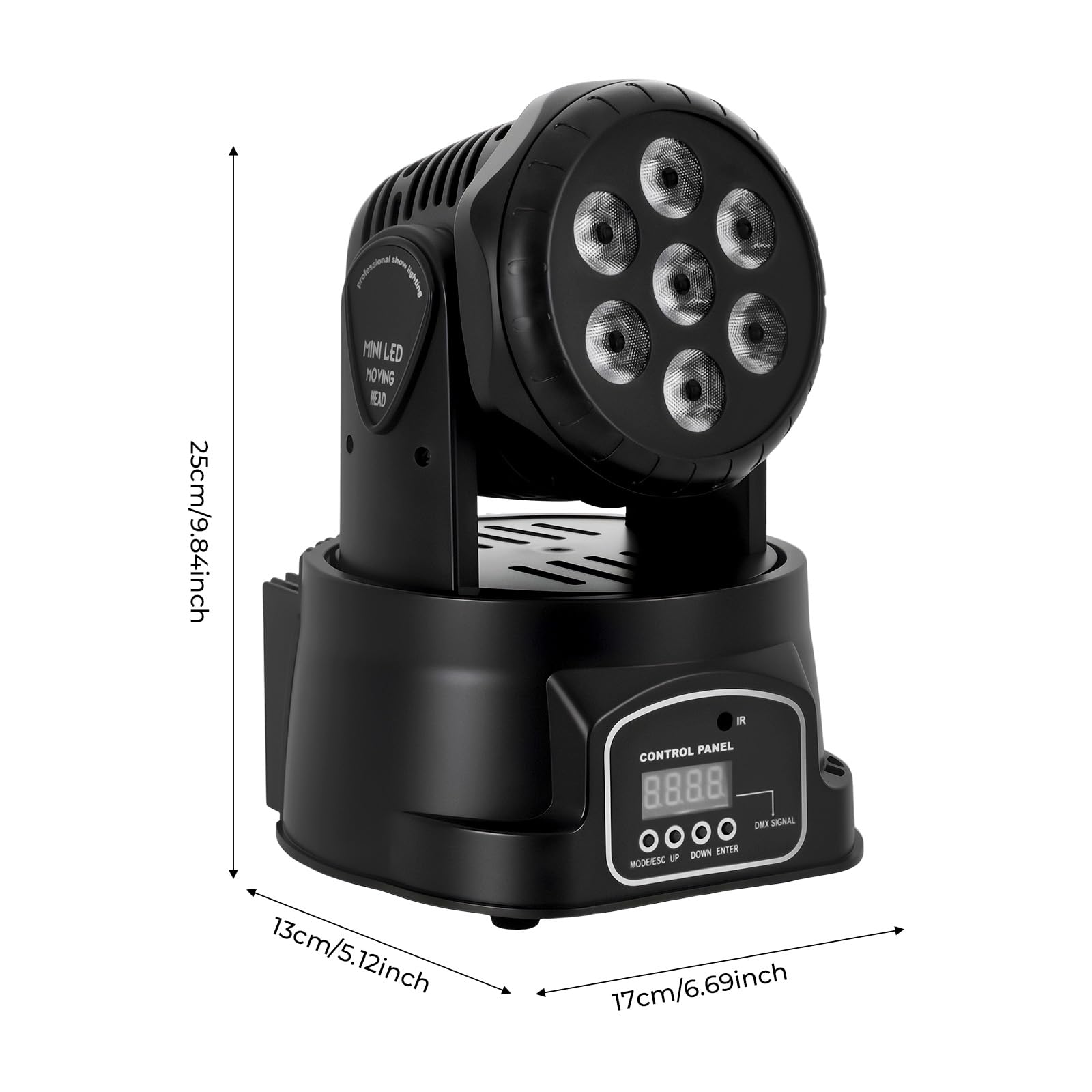 MINRS 7 x 10 W Moving Head LED Mini luce da palcoscenico dmx512 RGBW effetti di luce 5 modalità di controllo, luce da discoteca, con telecomando, effetto strobo illuminazione per discoteca, bar, club,