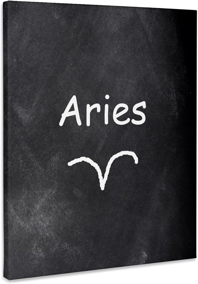 3dRose, Aries Symbol Zodiac Sign Horoscope Chalkboard Design, Museum Grade Canvas Wrap 16x20