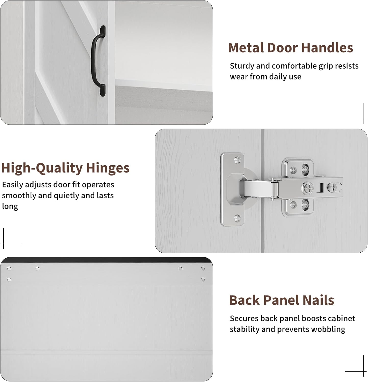 IDEALHOUSE 70" Kitchen Pantry Storage Cabinet, Farmhouse Kitchen Cabinet with 4 Doors & 3 Adjustable Shelves, Freestanding Cupboard for Dining Room,Living Room,White