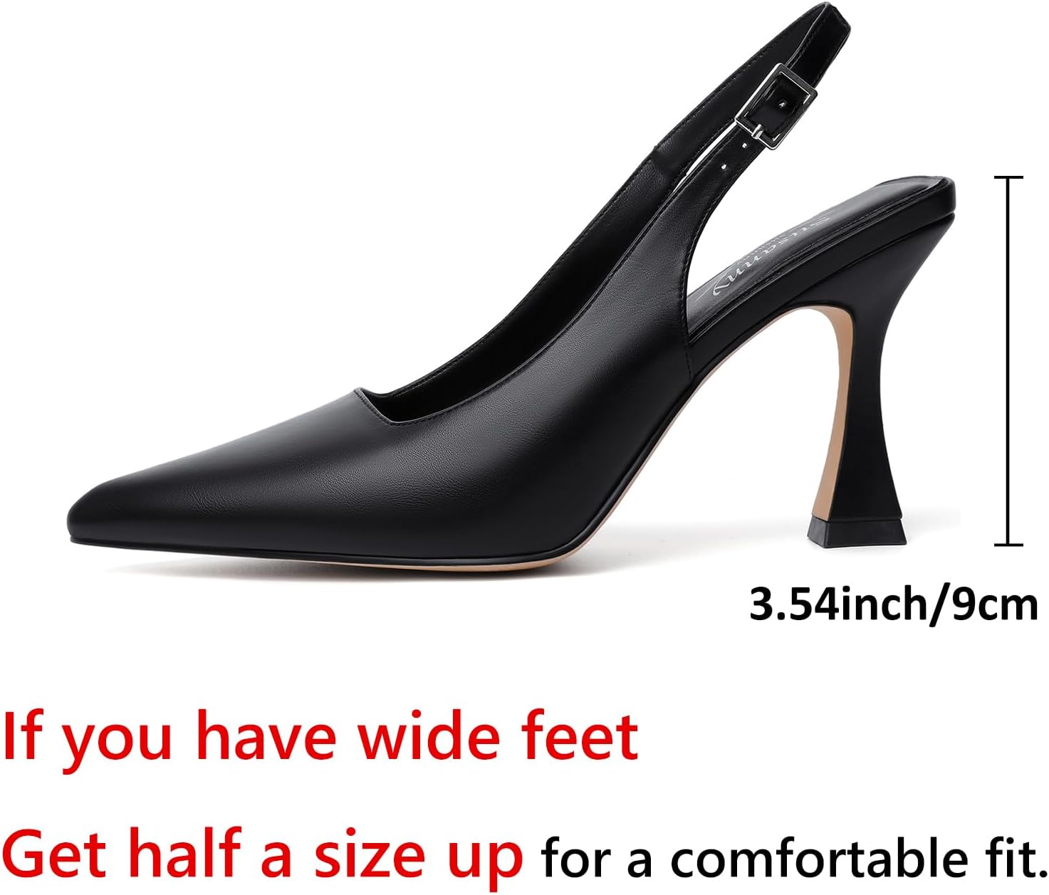 Susanny Slingback Kitten Heels Elegant Dressy Pumps for Women Closed Pointy Toe Sexy Chunky High Heels Wedding Bride Prom Party Dress Shoes - Image 4