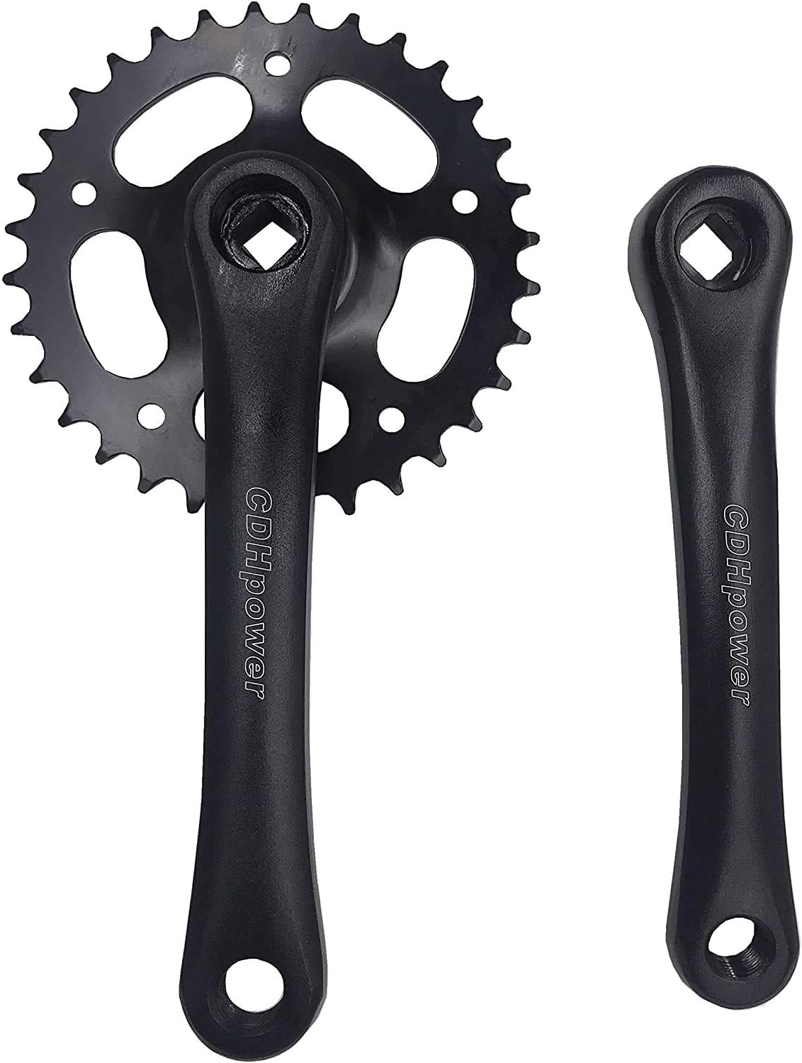 CDHPOWER Single Speed Crankset for Mountain Road Bike Fixed Gear Bicycle Folding Bicycle(Square Taper, Black, Sprocket)