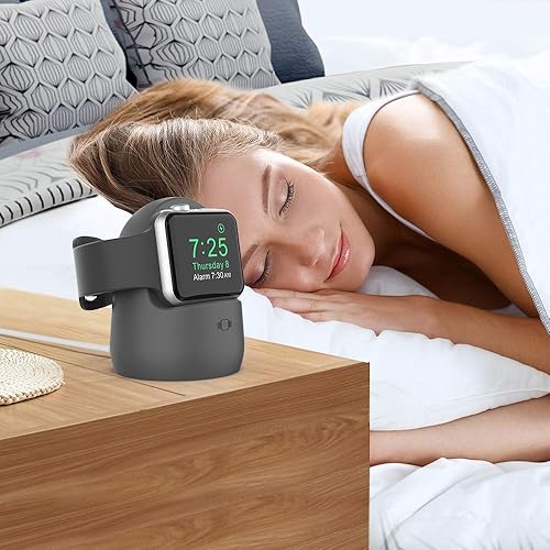 Vista 30 de AhaStyle Soporte de silicona para iWatch para Apple Watch Ultra 3, Ultra 2, Ultra, SE3, SE2, SE, Series 11 10 9 8 7 6 5 4 3 2 1 Negro