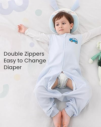 Miniatura 3 de Saco de dormir para bebé con pies sin mangas, saco de dormir para bebé, saco de dormir azul, 3-5T, XL