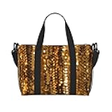 Travel Duffel Bags Personal Item Bag Carry On Luggage Bag Training Handbag Lightweight Waterproof Sports Gym Bag Gold Sequin Sparkle Weekender Bag for Women Men, Black, One Size, Travel Duffle