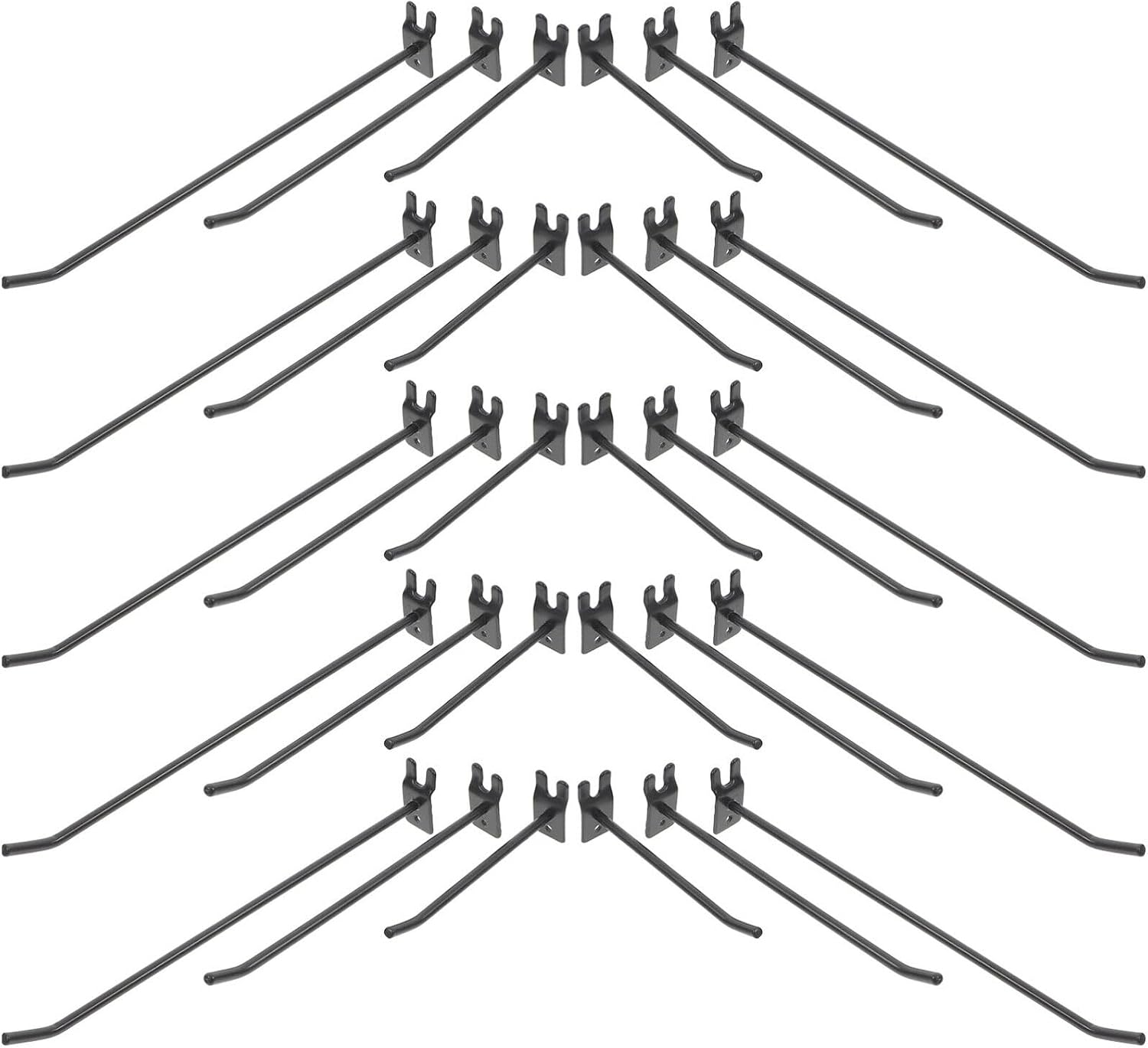 OUNONA 30pcs Aluminum Wall Hooks Utility Hanging Hangers for Grid Wall Display for Home and Retail Use Includes Each Lengths