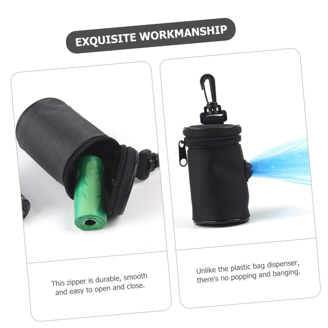 5St Hundekotbeutel Aufbewahrungstasche rosa Welpe Welpenunterlagen dog poop bag holder Hundekotbeutelhalter Abfallsackhalter für den Außenbereich Tasche aus Oxford-Stoff Black BESPORTBLE
