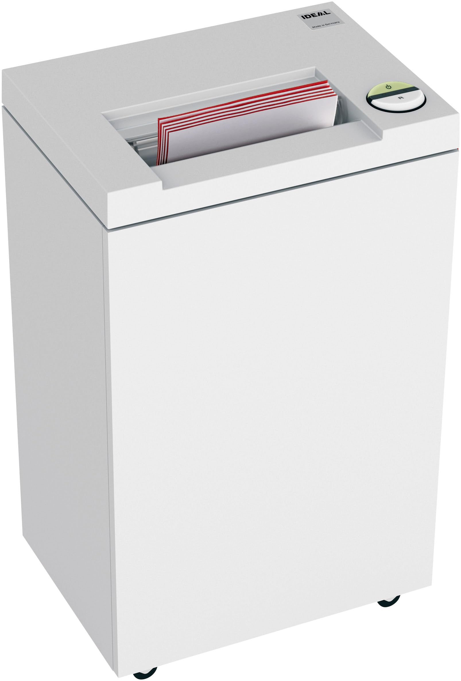 IDEAL 2445 Distruggidocumenti, livello di sicurezza P-4, taglio a particelle/taglio a croce 4 x 40 mm, capacità 13 fogli, contenitore per rifiuti da 35 l, conforme al GDPR, distrugge anche carte di