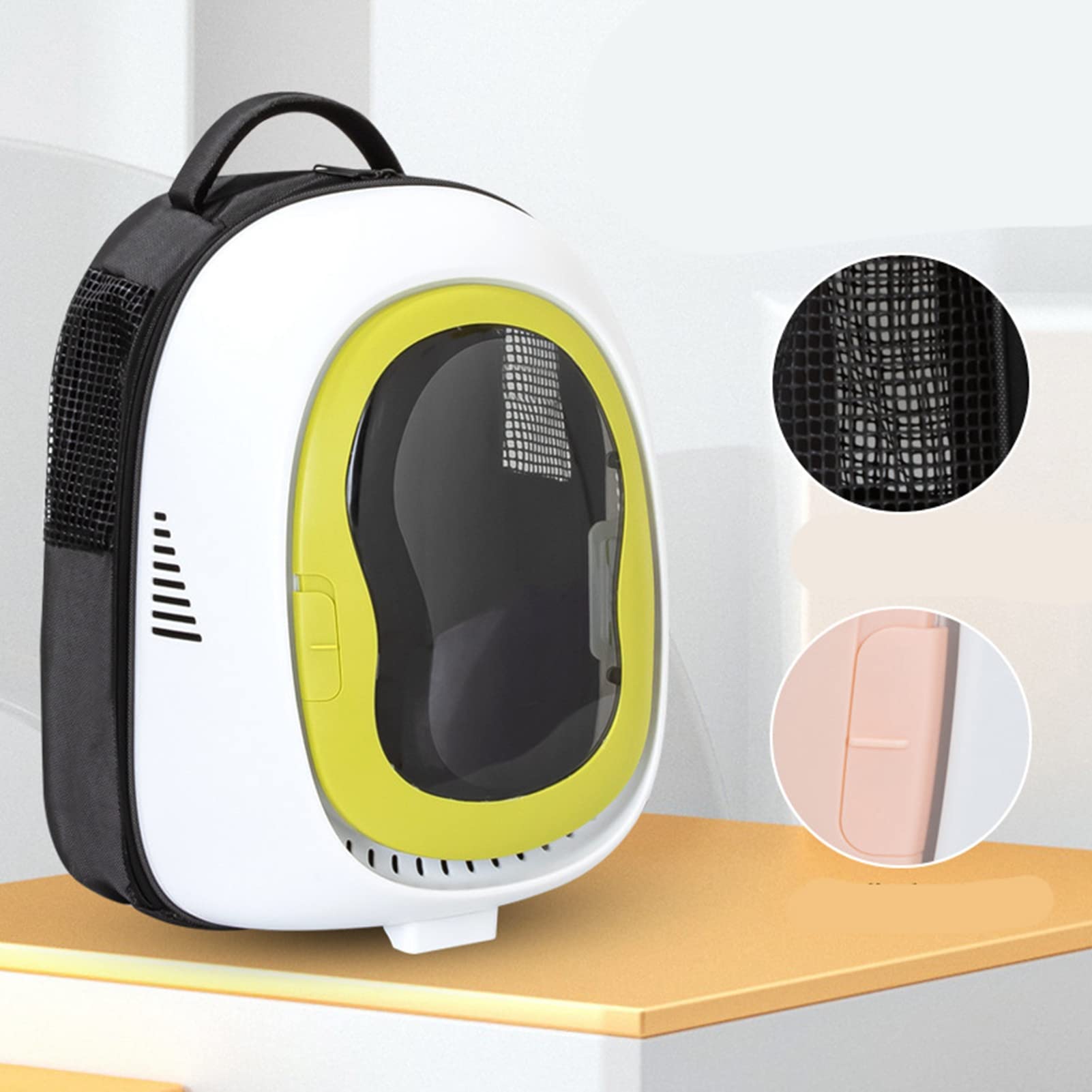 Diyeeni Ventilazione su più Lati Quando la Vista Riduce lo Spazio di Grandi Dimensioni Zaino per Animali Domestici per Cani Gatti Adatto per Uso Esterno (GREEN)