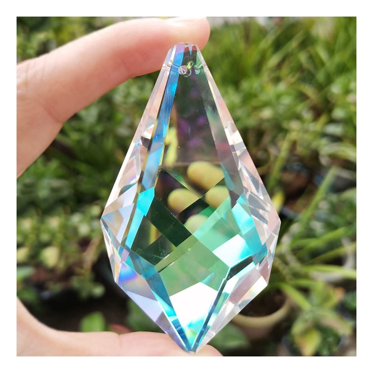 Artsim Style 2 Chandelier Crystal Prisms Pendants 76Mm Faceted Crystal Prism Lamp Chandelier Hanging Diy Pendant Home Decor Crafts Crystals Lighting Lamp Replacement Parts (Color : Size : 76Mm)