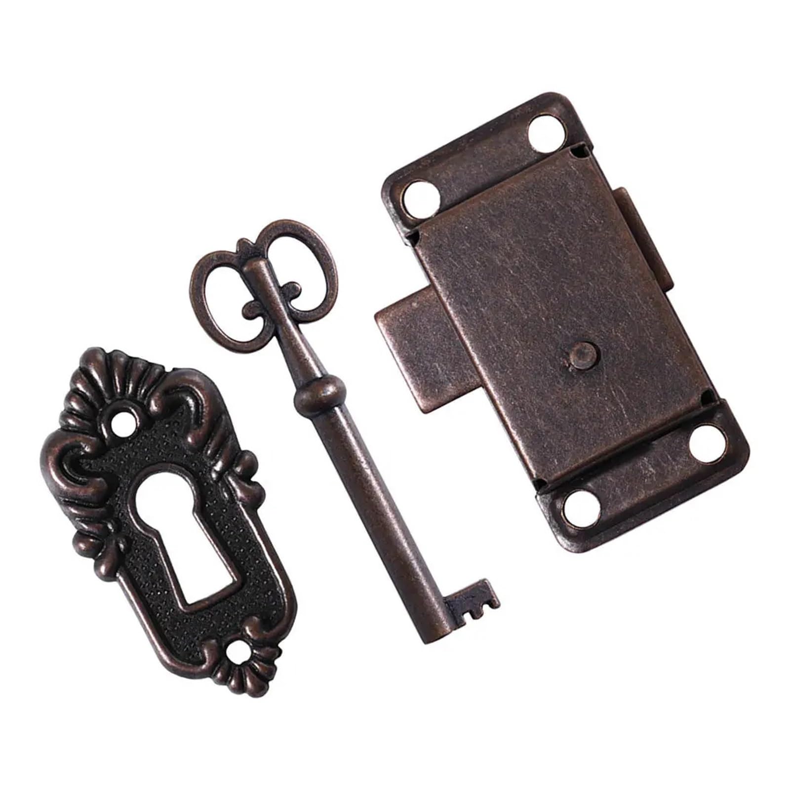 2Sets Vintage Cabinet Lock with Key Heavy Duty Iron Zinc Alloy Set for Jewelry Boxes Cabinets Cupboards Desks Retro Decor for Cabinets