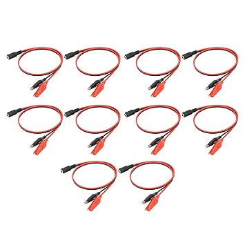 Wedinard Clip to DC Adapter Cable, Tight Connection Clip to DC Adapter Wire 10pcs Full Copper Core Professional for Tester for Battery (DC Female to Clip)