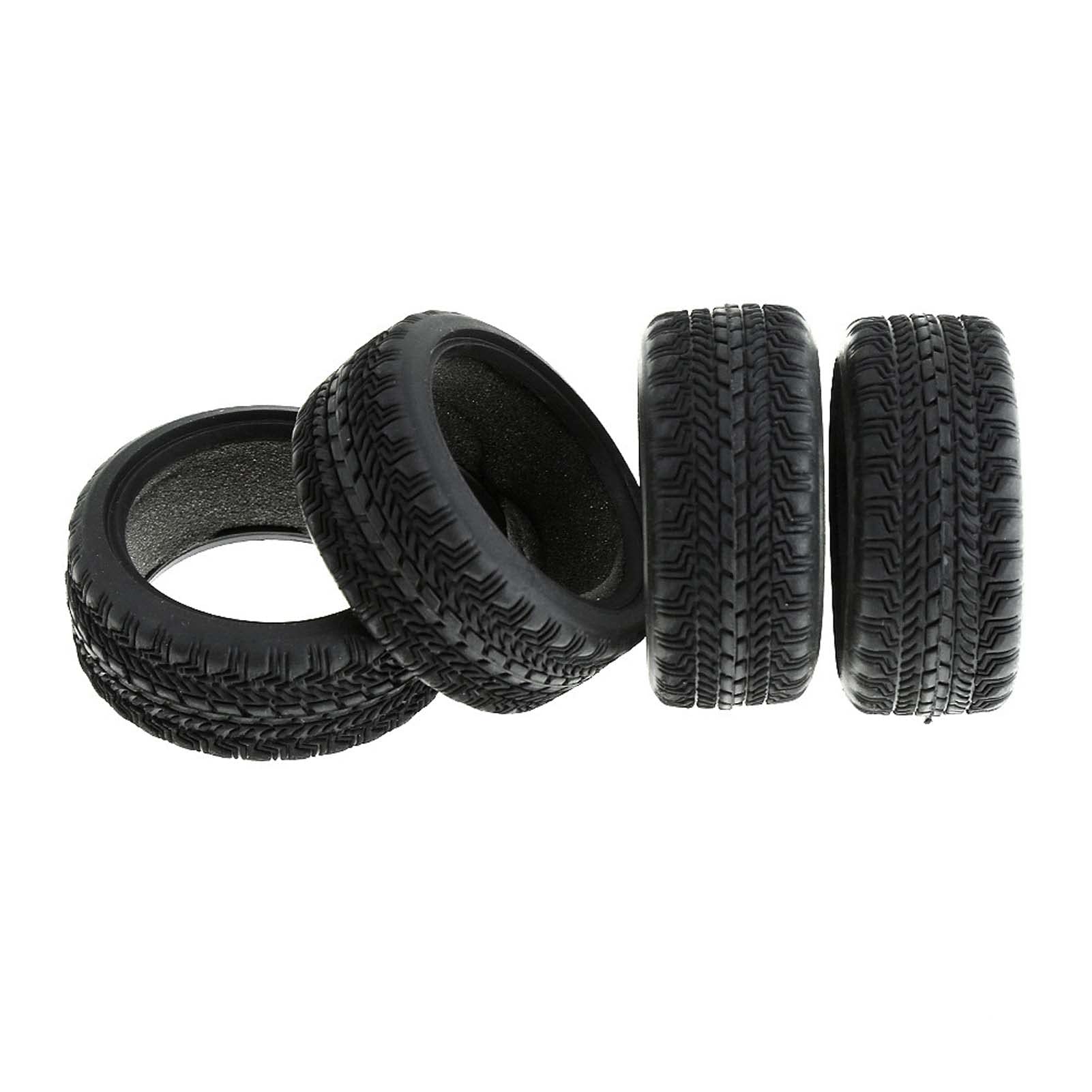 KEEDA Pack of 4 Rubber Tyres with Foam Inserts Tyres for 1/10 HSP Tamiya HPI Kyosho RC On Road Runflating Touring Car (B, 62 mm) - Image 4