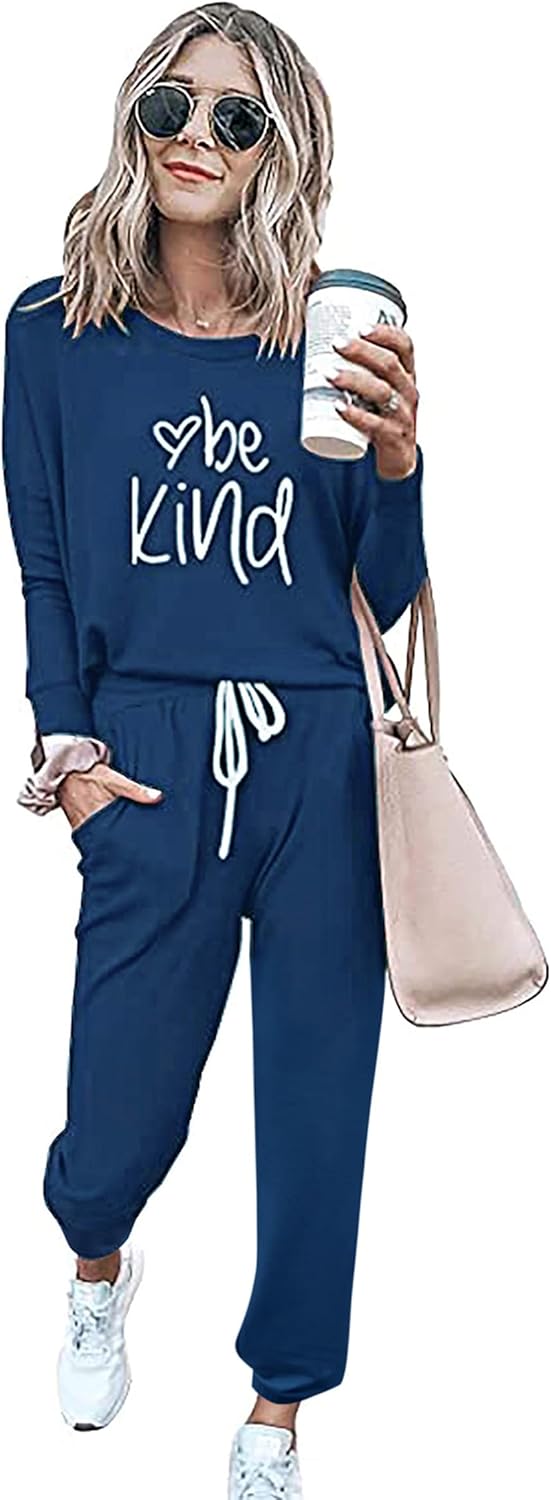 PRETTYGARDEN Women Fall 2 Piece Lounge Outfit Long Sleeve Tops High Waisted Jogger Pants Set Spring Travel Clothes Tracksuit - Image 2