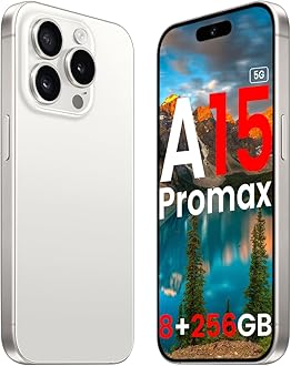 A15 Promax Unlocked 5G Cellphone 2024 Android 13 Phones with 6.8" FHD Screen Smartphones 48MP+108MP 6800 mAh|Dual SIM|Face ID Snapdragon 8cen2 Android Phone(White)