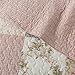 SLPR Secret Garden Patchwork Cotton Pieced Quilt Set - King with 2 Shams, Country Shabby Chic Bedding with Flower Pattern, Pink Floral Farmhouse Quilted Bedspread for All Seasons