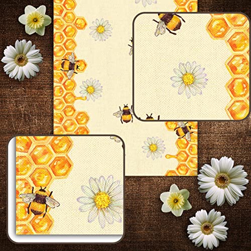 Linen Bee Daisy Table Runner Rustic Home Farmhouse Table Cover Boy Girl Bithday Party Indoor Outdoor Decoration Home Kitchen Dining Room Decor 13 X 72Inch #TOP3