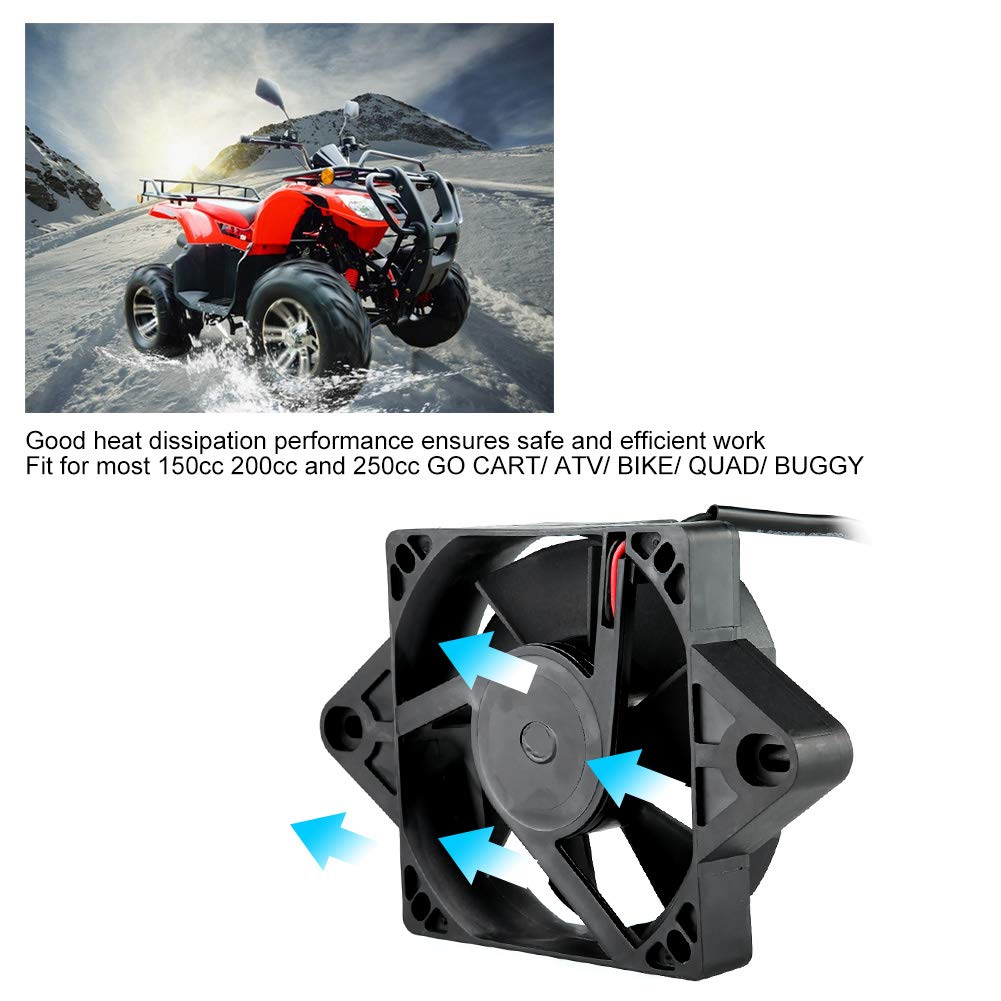 Motorcycle Radiator Fan, Electric Engine Cooling Fan Radiator for Motorcycle ATV Kart Quad 150-250ccEngine Fan Radiator Cooling Fan