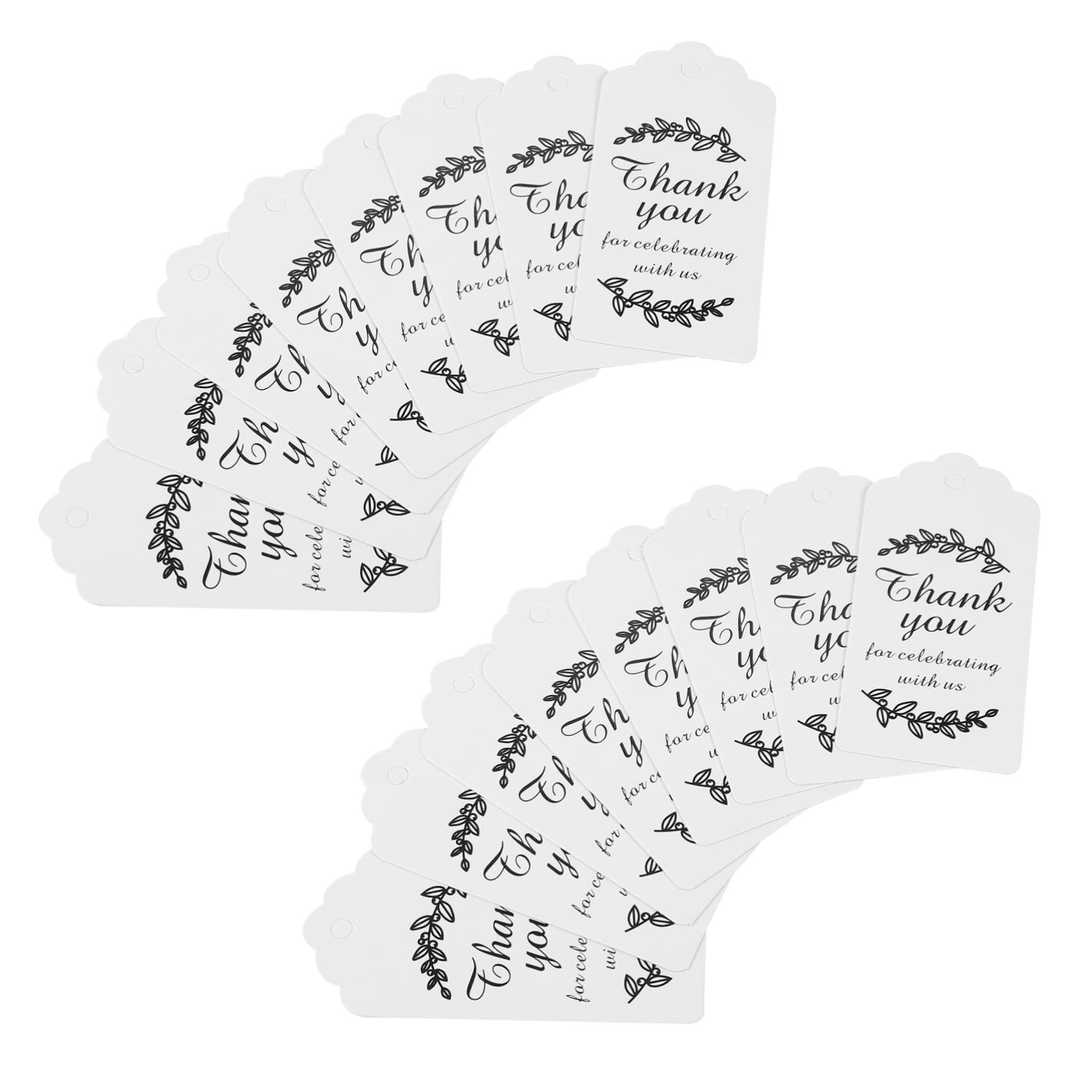 Hohopeti 100pcs Floral Locket Wedding Present Tags Packaging Decor Tags 30m Rope for Weddings Parties