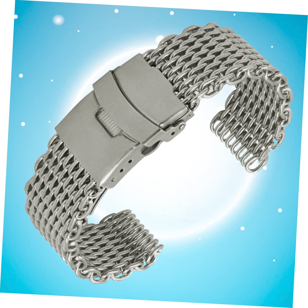 PACKOVE Lot De 2 Bracelets De Montre Uniques En Acier Inoxydable Pour Homme Et Femme En Maille De Requin 20 Mm Confortables Et Tendance