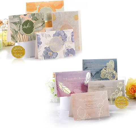 Amazon Cmd メッセージカード 封筒付き おしゃれ 箔押し レターセット グリーティングカード ありがとう 誕生日 結婚祝い 出産祝い 入学祝い 卒業祝い 引っ越し 挨拶 母の日 カード バースデーカード お誕生日カード サンキューカード C 8枚セット 8枚カード 8枚封筒