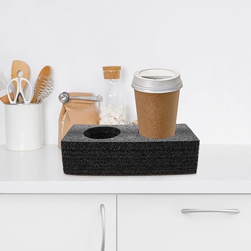 Miniatura 8 de GANAZONO 5 portabebidas de espuma para llevar, 2 portavasos para entrega, soporte para bebidas para entrega, color negro