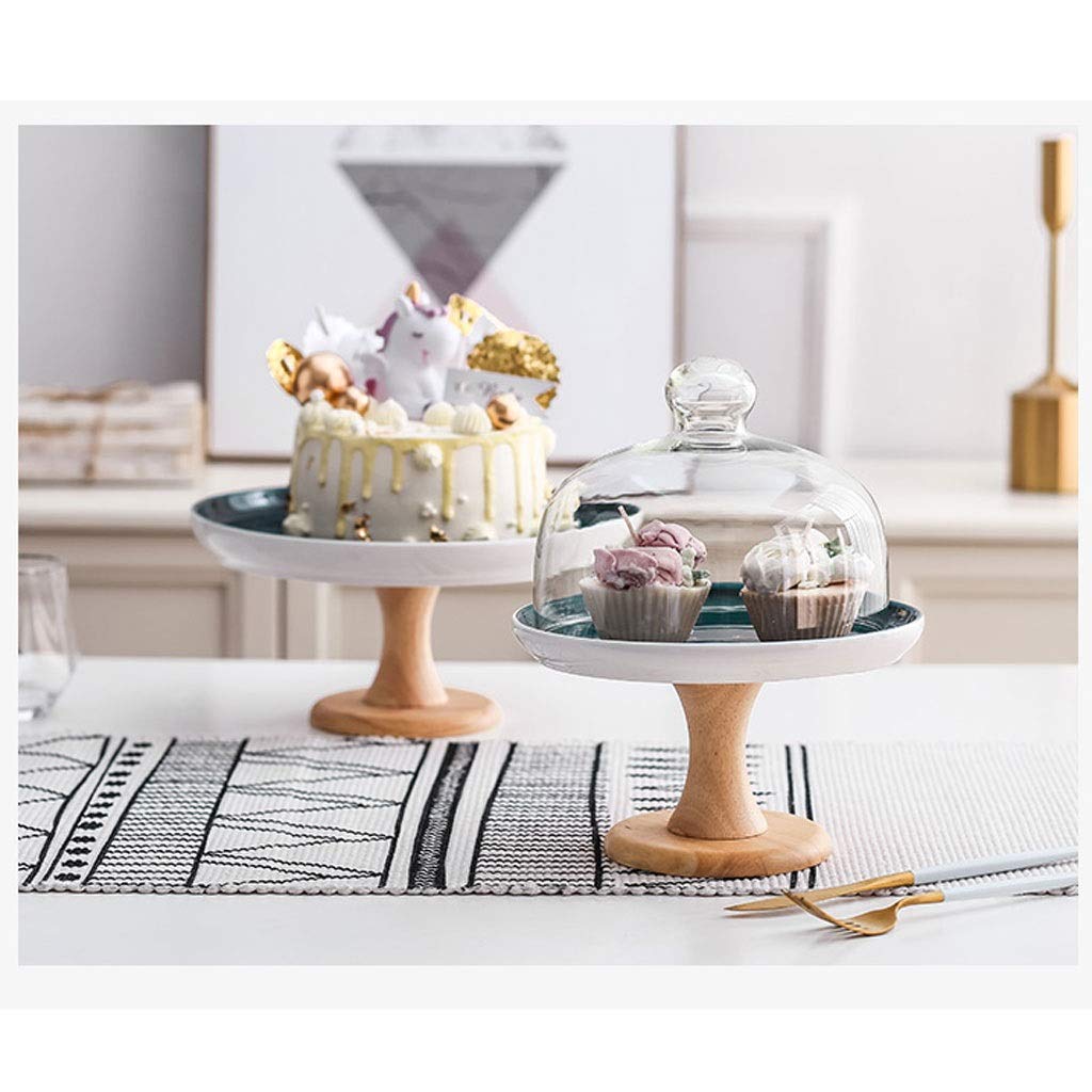 Stojak na ciasto Ceramiczna forma do ciasta w kształcie gwiazdy Wysoka szklana pokrywa Taca do eksponowania deserów Stojak na ciasto Stojak na ciasto,Jeden kolor-L