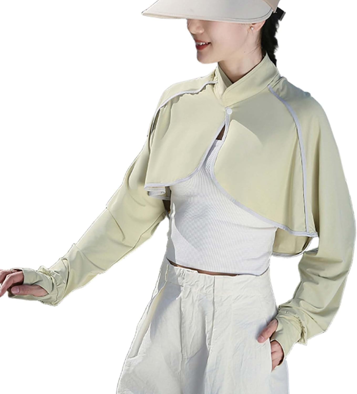 Women's Cooling Shawl Sun Protection Cooler Shrug Sun Cape Cloak Neck Arm Sleeves with Finger Hole Shawl
