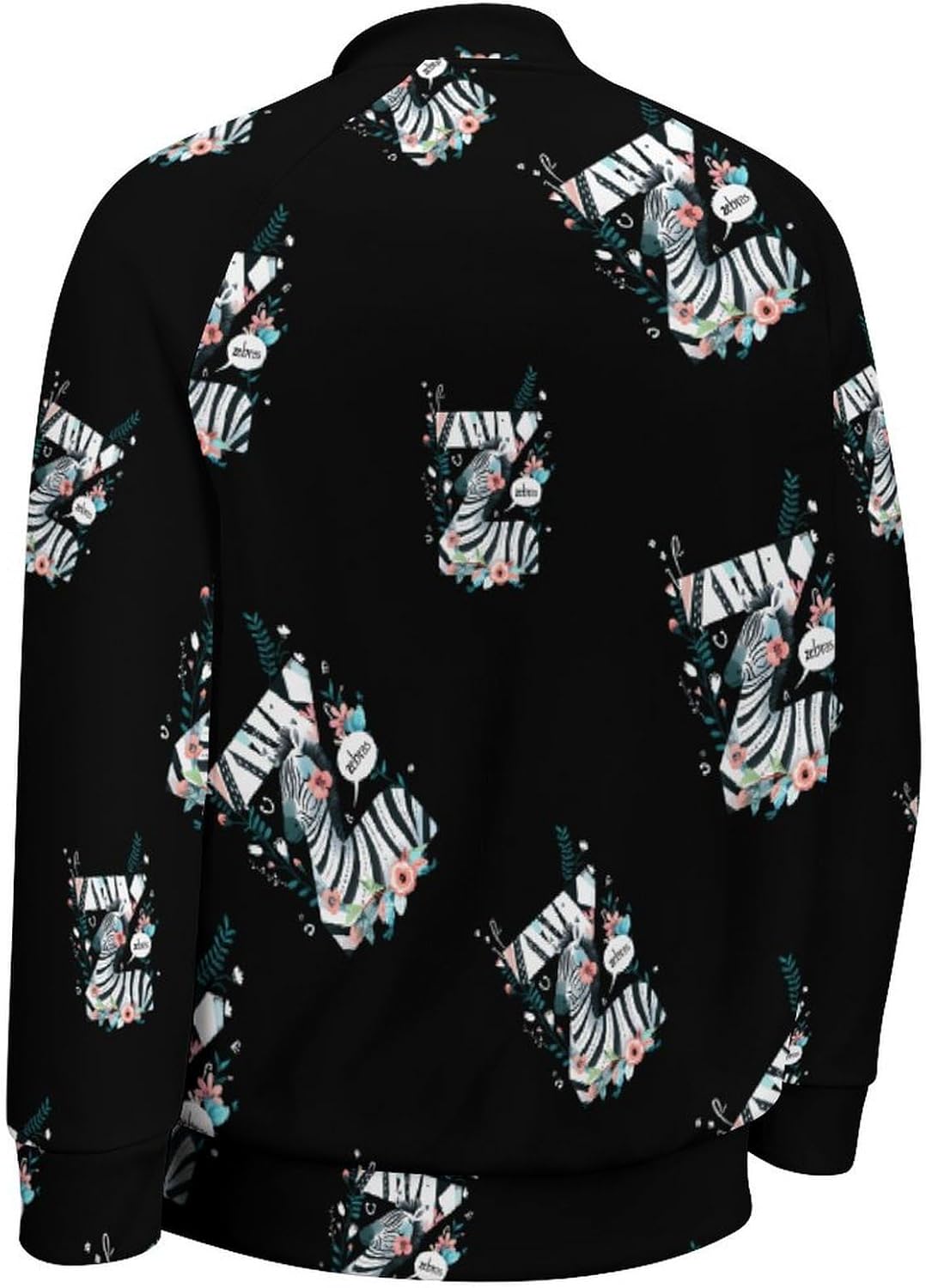 Z for Zebra Novelty Men's Baseball Jackets Causal Sweatshirt Button Top Long Sleeve Coat