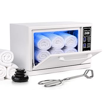 5.5L Compact Hot Towel Warmer Cabinet With Digital Screen-White