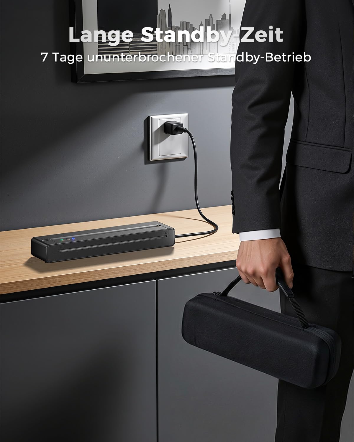 TATTMUSE Thermodrucker A4 Kit Unterstützt das Format A4/A5/B5, Bluetooth Mobiler Drucker, Lernen, Tragbarer Drucker Kompatibel mit Phone, Monochromer Reisedrucker Nur