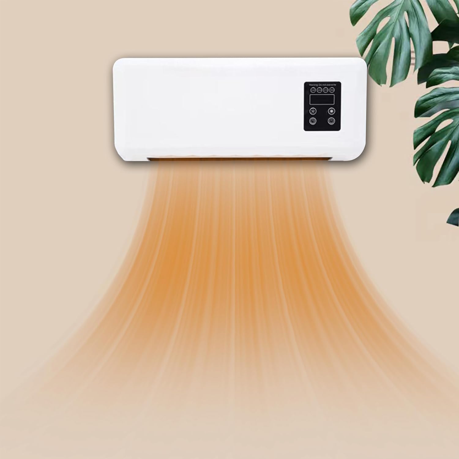 Enchantia Wall Mounted Air Conditioner, Wall-Mounted Desktop 2 in 1 Ductless Wall Air Conditioner with Clothes Drying Rod, 2000W Intelligent Constant Temperature Indoor Heater for Bedroom Living Room,