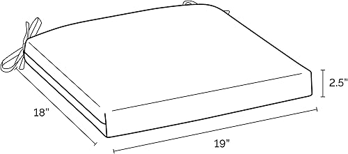 Miniatura 3 de Arden Selections Cojín de asiento para exteriores, 19 x 18, repelente al agua, resistente a la decoloración, para sillas de exterior o mecedoras de