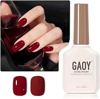 GAOY Red Gel Nail Polish, 16ml Soak Off Gel Polish, UV Light Cure for Nail Art DIY Manicure at Home, 2023 Burgundy Red