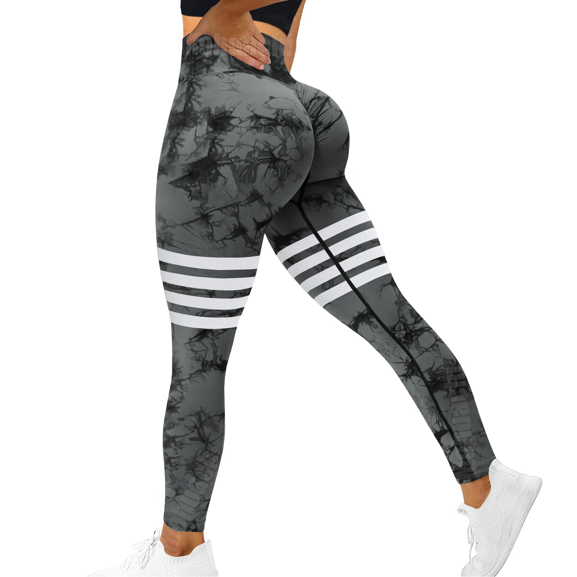 MOHUACHI High Waisted Leggings for Women Tummy Control Butt Lifting Yoga Pants Workout Compression Tights