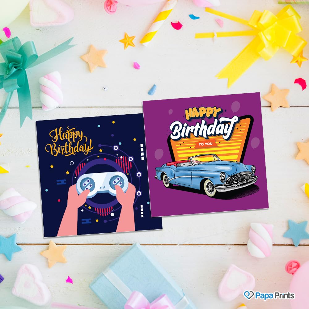 Papa Prints Pack Of 24 Kids Birthday Cards Multipack (145 X 150 Mm