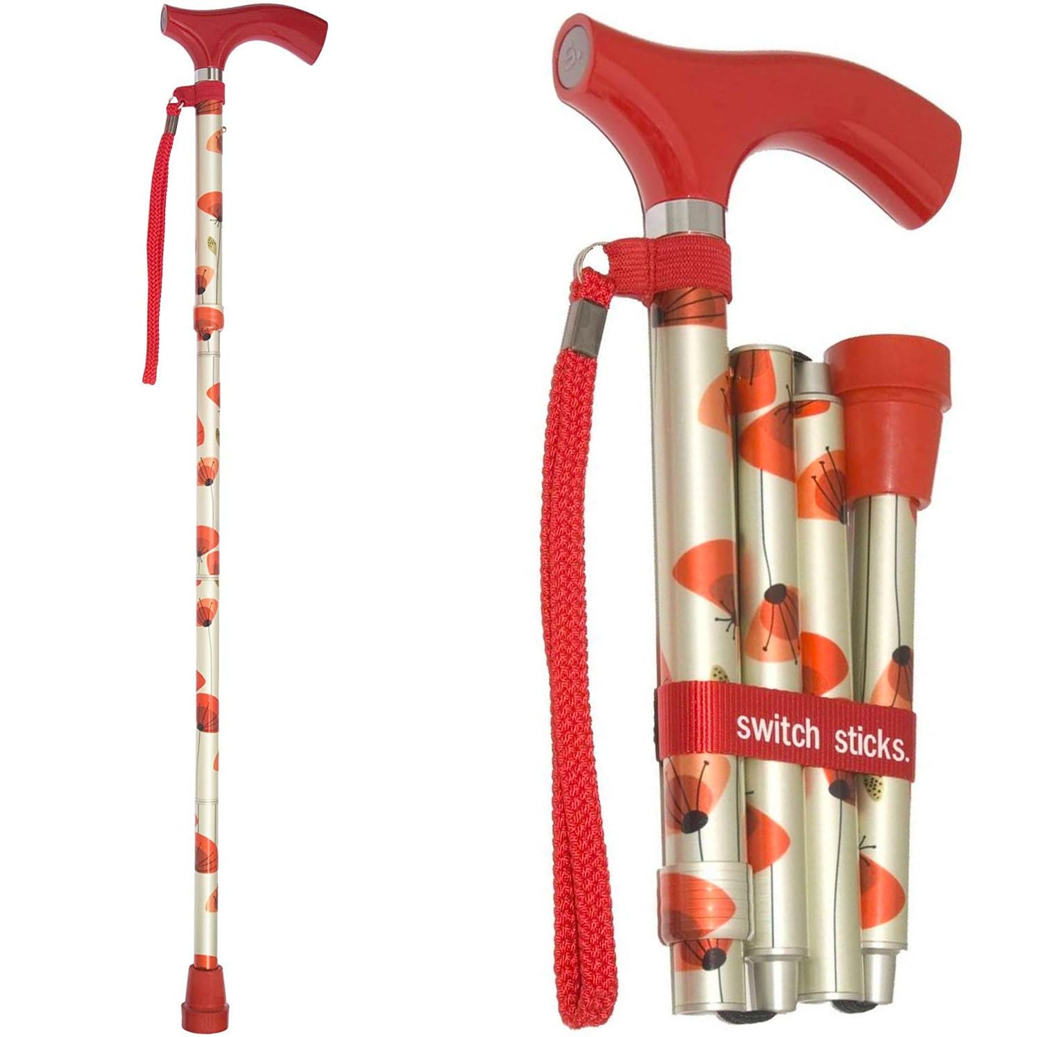 Switch Sticks Walking Cane for Men or Women, Foldable and Adjustable from 32-37 Inches, FSA and HSA Eligible