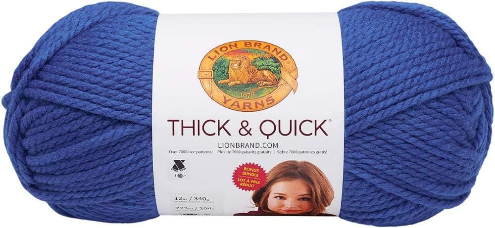 Lion Brand Yarn Thick & Quick Bonus Bundle Yarn, Navy