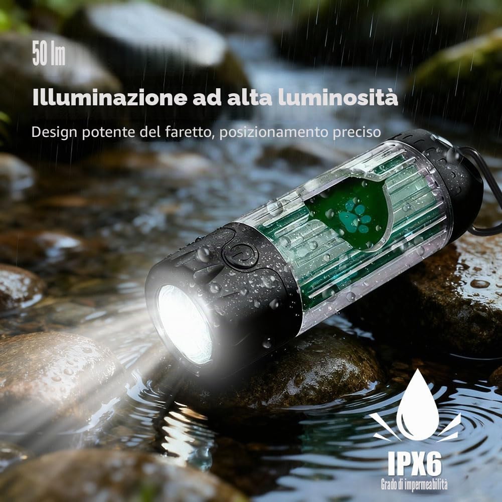 2025, dispenser di sacchetti per escrementi con torcia, IPX 6, impermeabile, con 7 colori, luce notturna USB-C ricaricabile, raccoglitore di escrementi per cani, dotato di sacchetti della spazzatura
